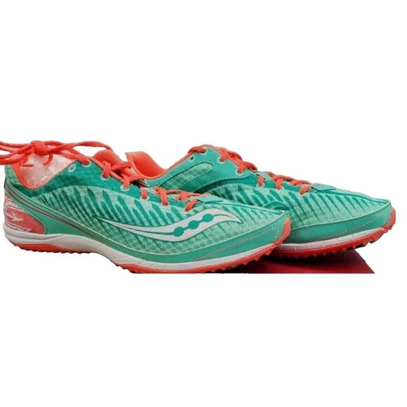 Saucony Kilkenny XC5 SPI Track Cleats Women's Size 9.5 Aqua Coral - Picture 1 of 16